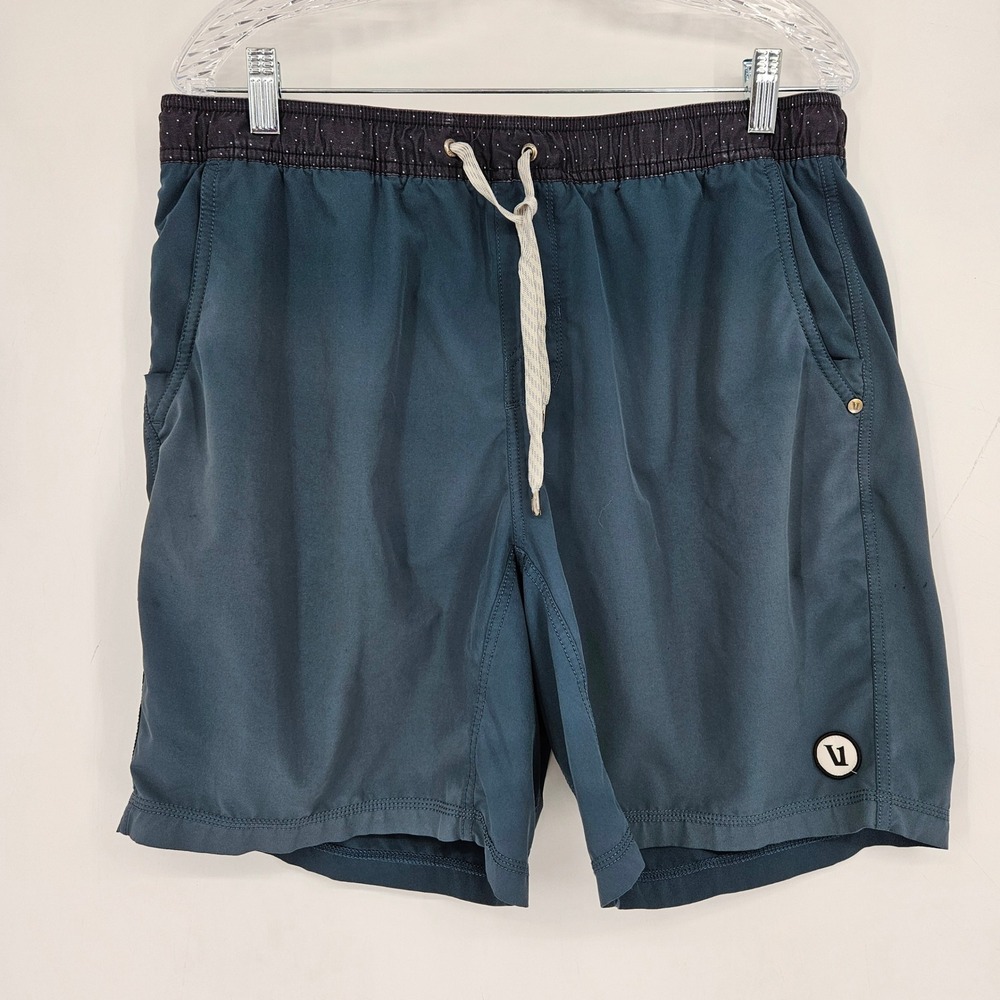 Vuori Shorts Mens 34 Faded Blue Performance Activewear Athletic FLAWS